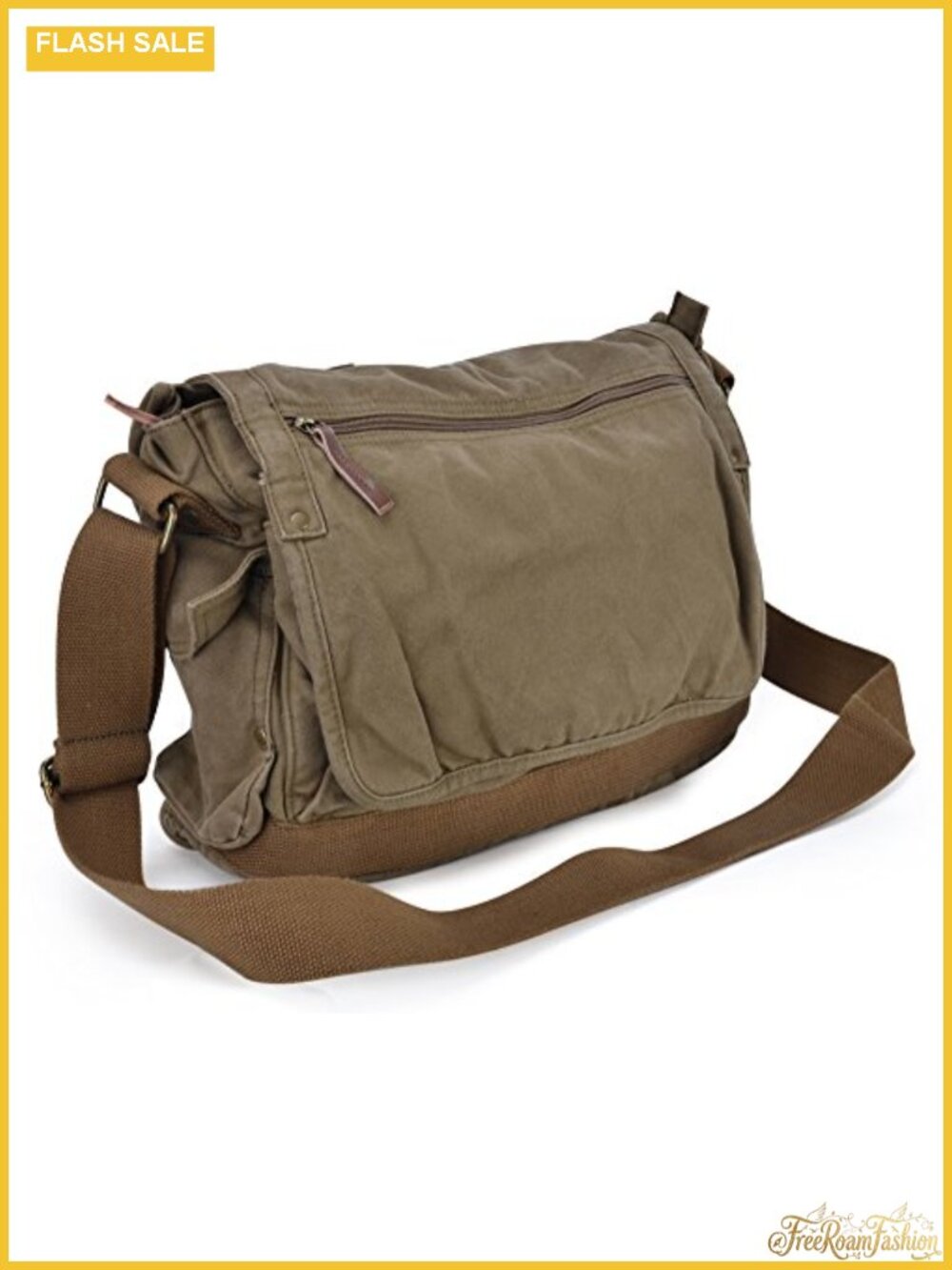 Canvas Messenger Bag Crossbody Shoulder Satchel Vintage Travel Work - Picture 4 of 6